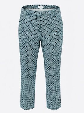 LAUNDRY by Shelli Segal Bluebird aqua/white/black pattern pixie pants 12 - NWT!